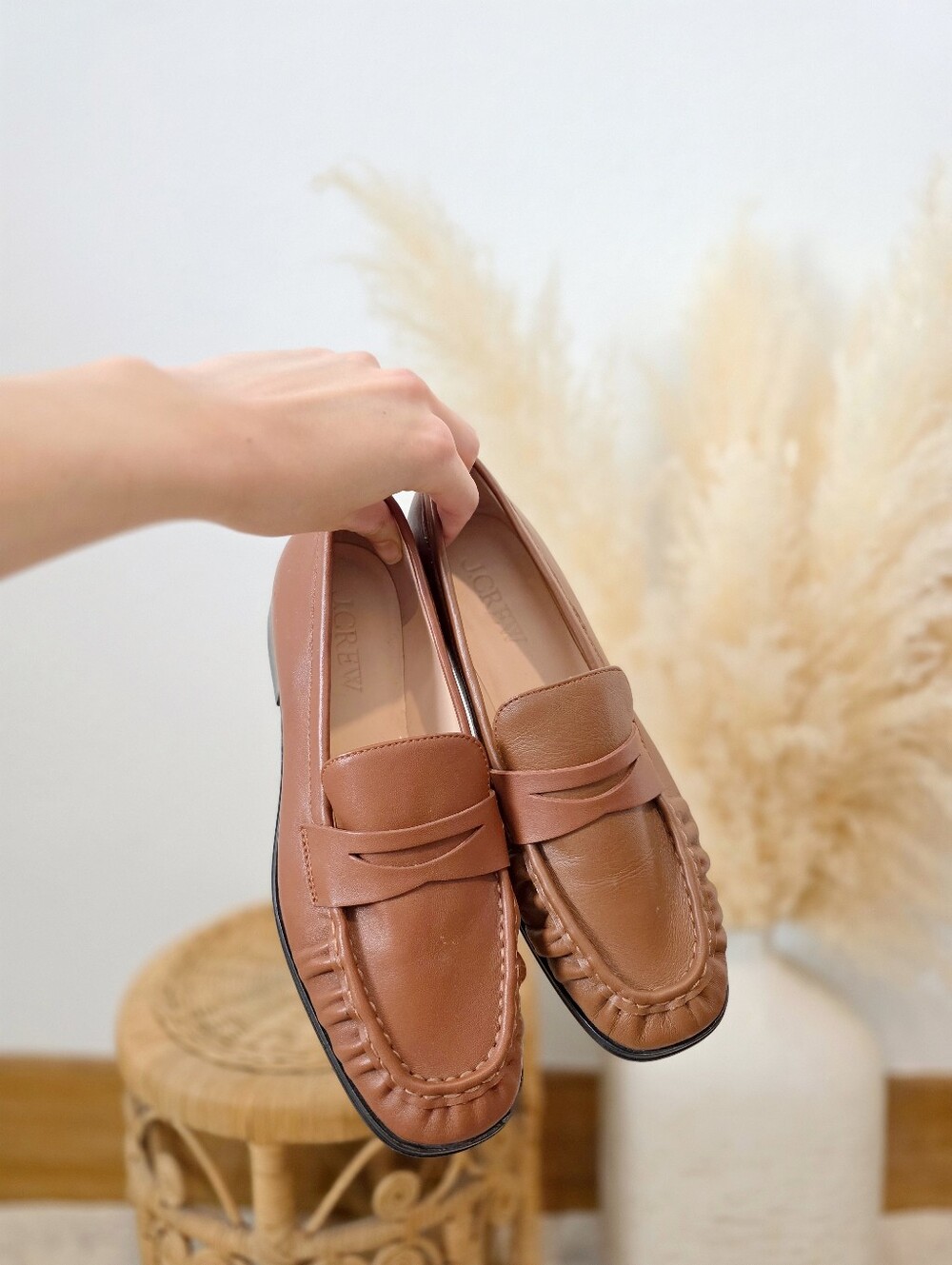 J.Crew Brown Slip On Leather Penny Loafers 7.5
